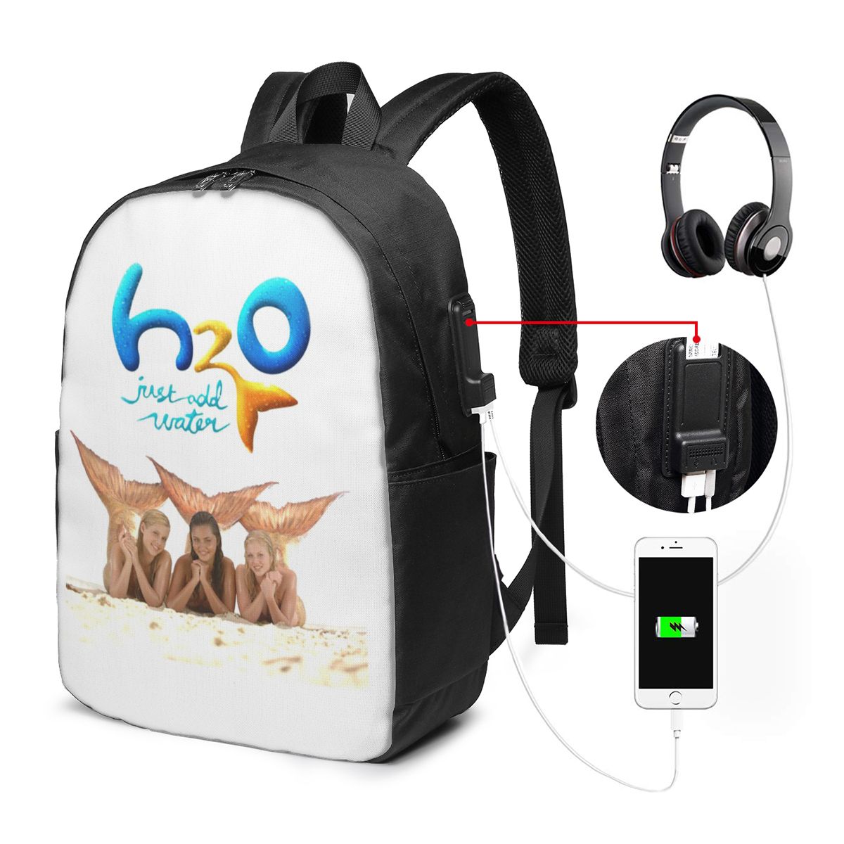 Travel Bags - Karikatür Anime H2O Sadece Su Ekleyin