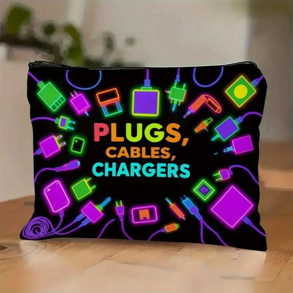 Cosmetic Bags - Yeni Kanvas Şarj Cihazı Saklama Kılıfı,