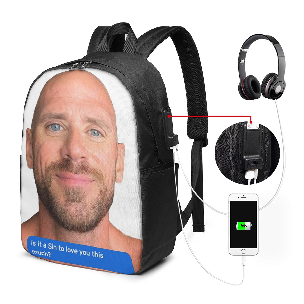 Johnny Sins Flirty Text Bubble - Travel Bags incelemesi ve fiyatı