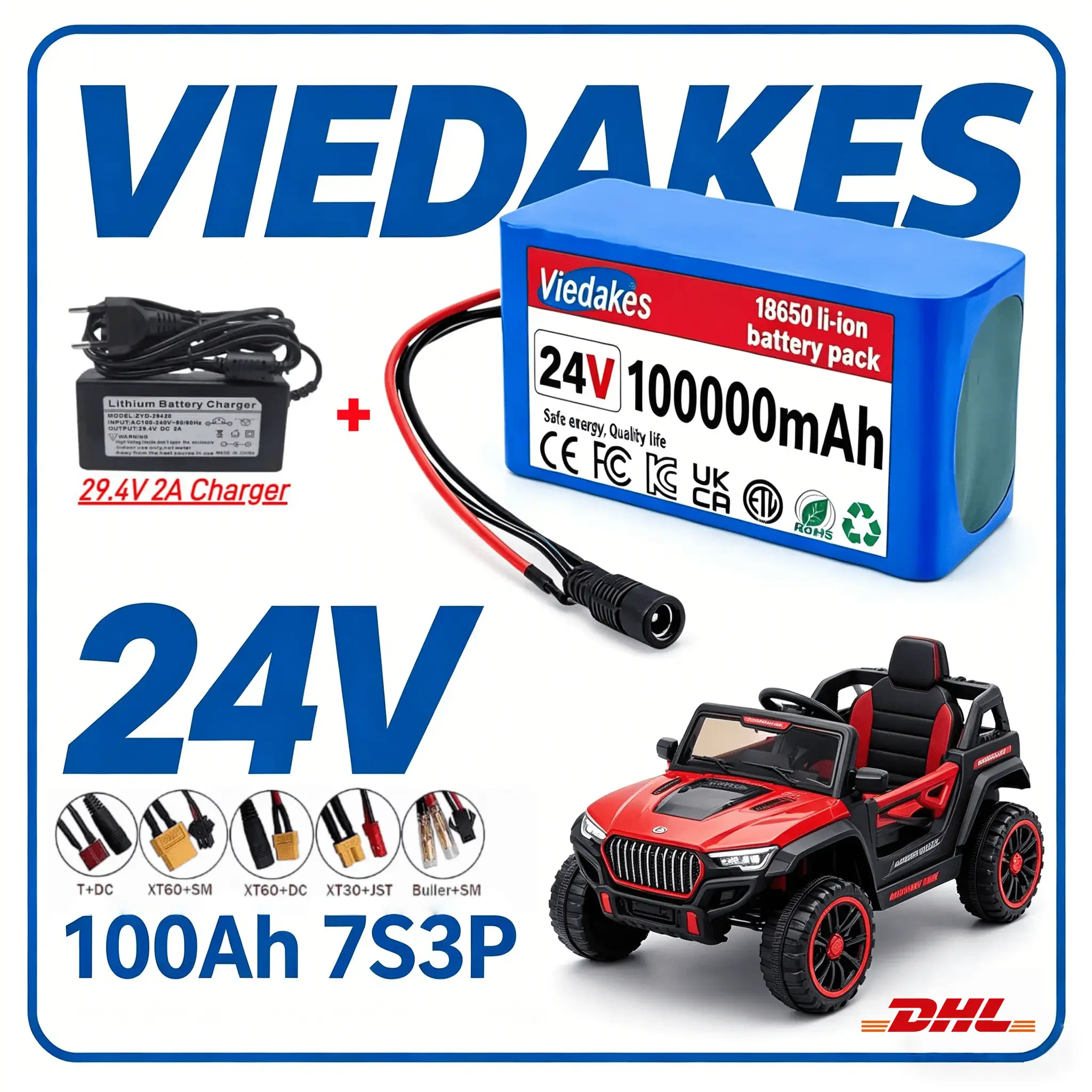 ✈️ ✈️ VIEDAKES 24V 40Ah 7S3P P - Kids Ride On Suitcase Scooter incelemesi ve fiyatı